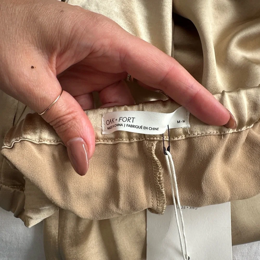 Oak + Fort Gold Satin Pants - Picture 5 of 7